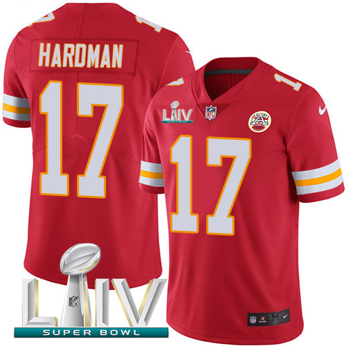 Kansas City Chiefs Nike 17 Mecole Hardman Red Super Bowl LIV 2020 Team Color Men Stitched NFL Vapor Untouchable Limited Jersey